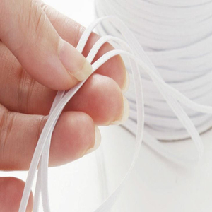 White Flat Elastic Nylon Polyester Cord For KN95 Face Mask